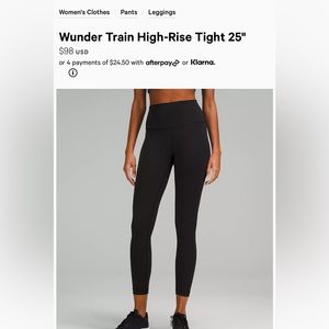 Lululemon Wunder Train High-Rise Tight 25"